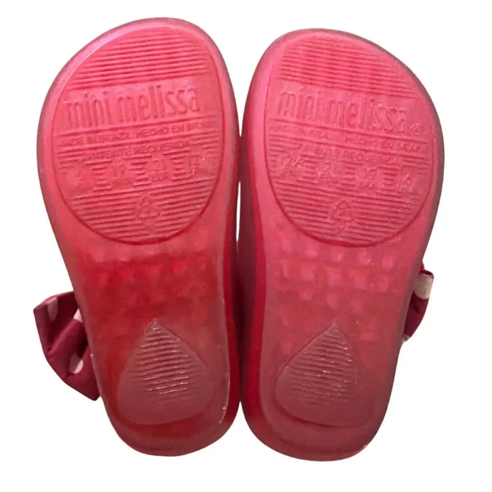 Mini Melissa x Minnie Mouse Jelly Maryjane Shoes Bow Accent Toddler Size 6